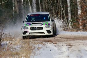 Jamey Randall / Andrew Rausch Subaru WRX on SS1, Nemadji Trail East.