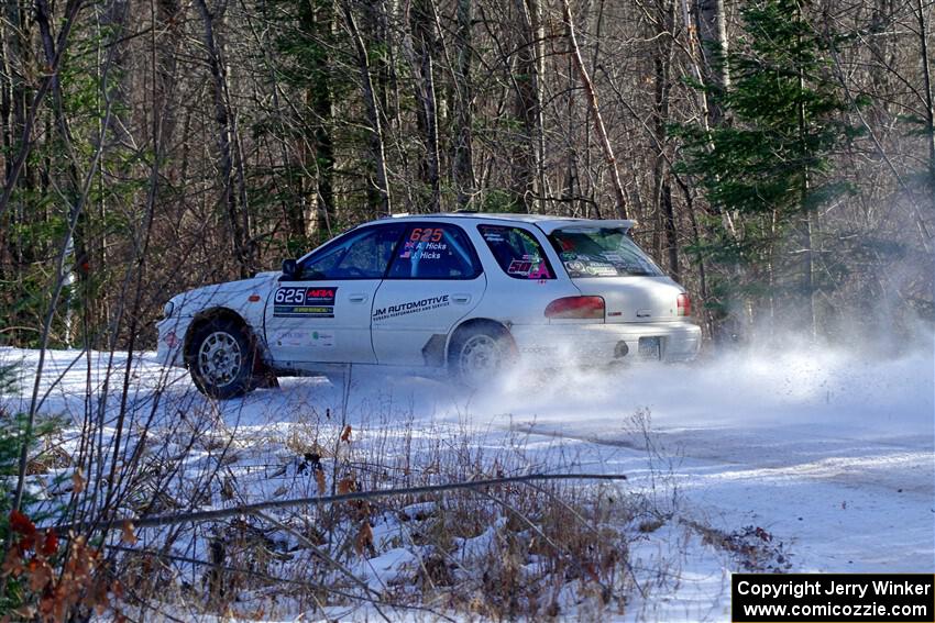 Aidan Hicks / John Hicks Subaru Impreza Wagon on SS1, Nemadji Trail East.