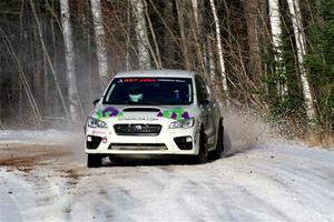 Jamey Randall / Andrew Rausch Subaru WRX on SS1, Nemadji Trail East.