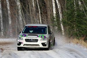 Jamey Randall / Andrew Rausch Subaru WRX on SS1, Nemadji Trail East.