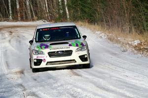 Jamey Randall / Andrew Rausch Subaru WRX on SS1, Nemadji Trail East.