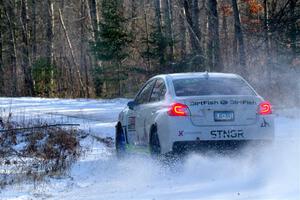 Jamey Randall / Andrew Rausch Subaru WRX on SS1, Nemadji Trail East.