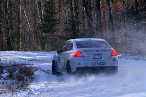 Jamey Randall / Andrew Rausch Subaru WRX on SS1, Nemadji Trail East.