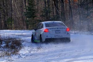 Jamey Randall / Andrew Rausch Subaru WRX on SS1, Nemadji Trail East.