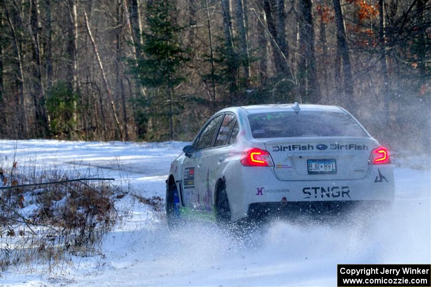 Jamey Randall / Andrew Rausch Subaru WRX on SS1, Nemadji Trail East.