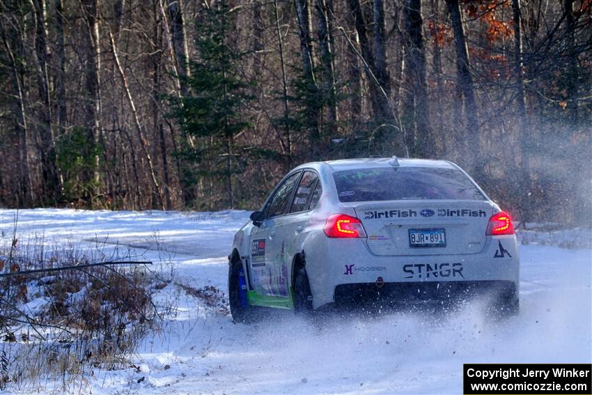 Jamey Randall / Andrew Rausch Subaru WRX on SS1, Nemadji Trail East.