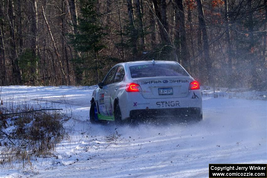 Jamey Randall / Andrew Rausch Subaru WRX on SS1, Nemadji Trail East.