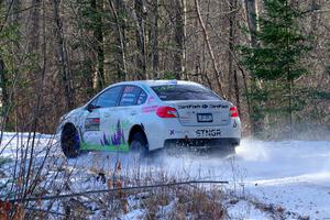 Jamey Randall / Andrew Rausch Subaru WRX on SS1, Nemadji Trail East.