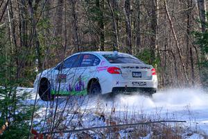 Jamey Randall / Andrew Rausch Subaru WRX on SS1, Nemadji Trail East.