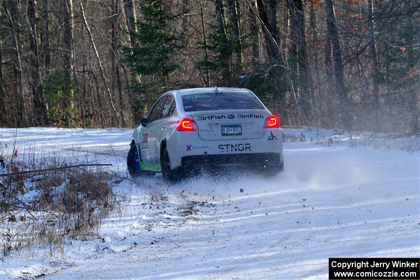 Jamey Randall / Andrew Rausch Subaru WRX on SS1, Nemadji Trail East.