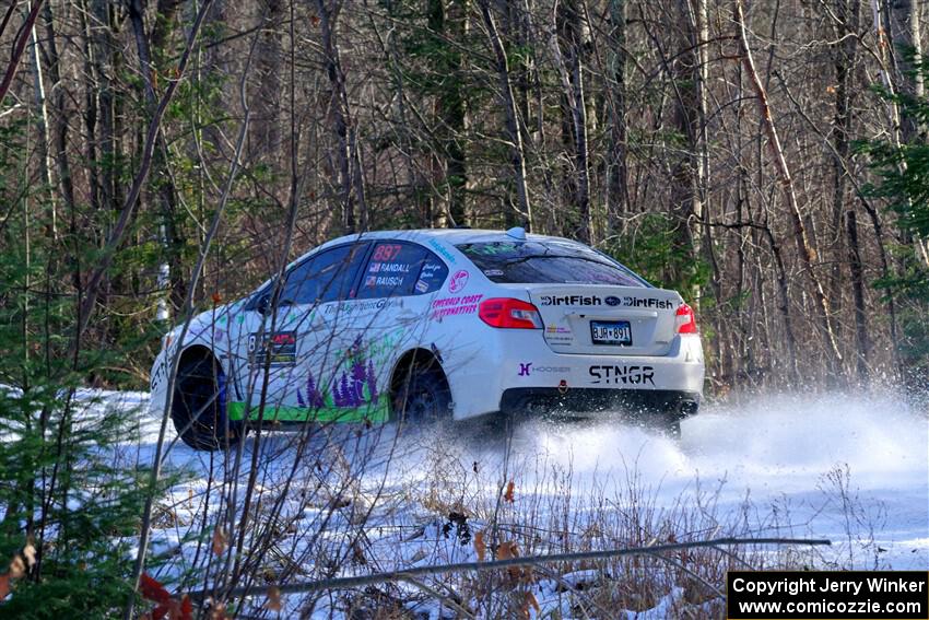 Jamey Randall / Andrew Rausch Subaru WRX on SS1, Nemadji Trail East.