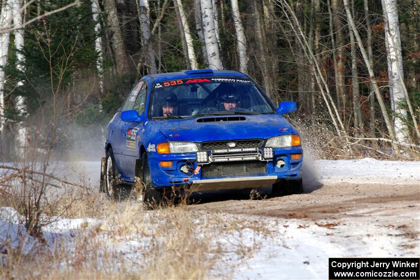 Connor Himes / Elliot Prusi Subaru Impreza on SS1, Nemadji Trail East.