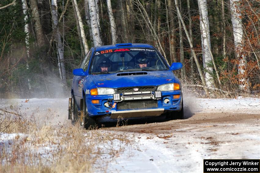 Connor Himes / Elliot Prusi Subaru Impreza on SS1, Nemadji Trail East.