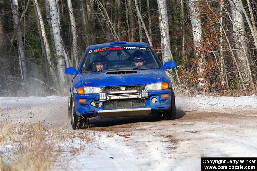 Connor Himes / Elliot Prusi Subaru Impreza on SS1, Nemadji Trail East.