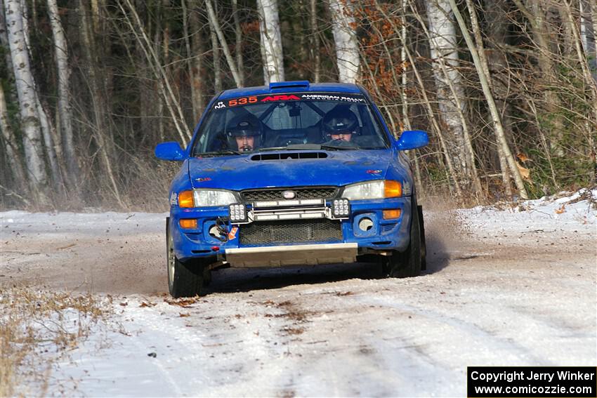 Connor Himes / Elliot Prusi Subaru Impreza on SS1, Nemadji Trail East.