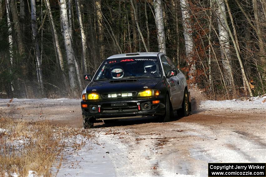 Jack Nelson / Isaac Zink Subaru Impreza on SS1, Nemadji Trail East.