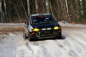 Jack Nelson / Isaac Zink Subaru Impreza on SS1, Nemadji Trail East.