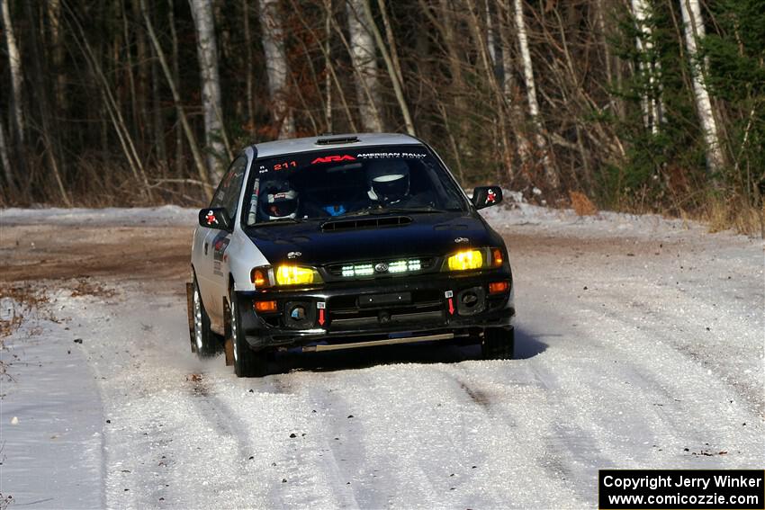 Jack Nelson / Isaac Zink Subaru Impreza on SS1, Nemadji Trail East.