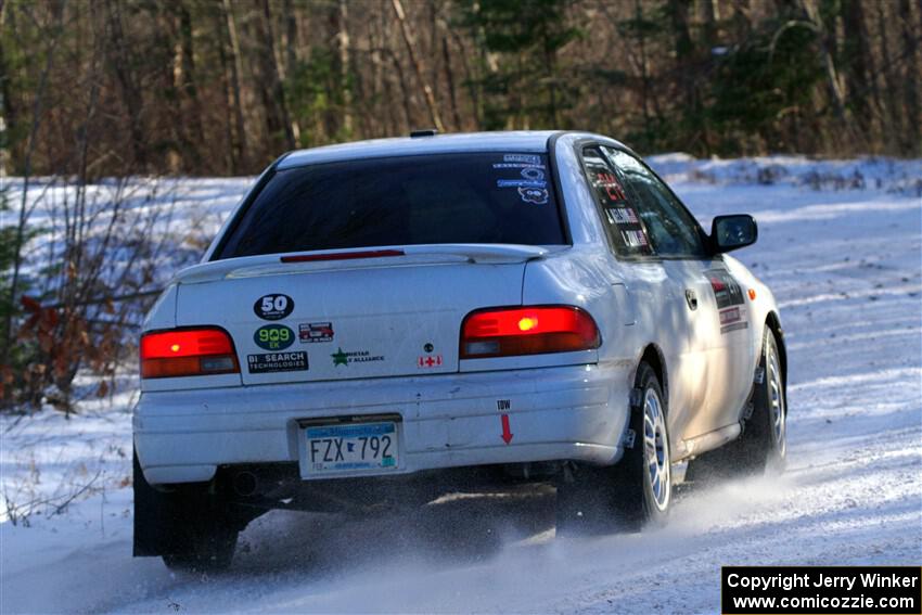 Jack Nelson / Isaac Zink Subaru Impreza on SS1, Nemadji Trail East.