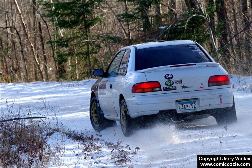 Jack Nelson / Isaac Zink Subaru Impreza on SS1, Nemadji Trail East.