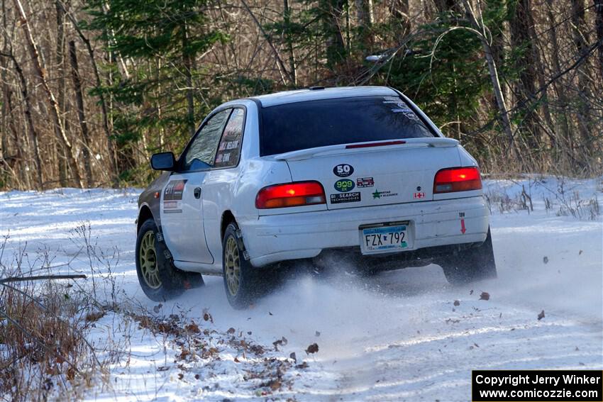 Jack Nelson / Isaac Zink Subaru Impreza on SS1, Nemadji Trail East.