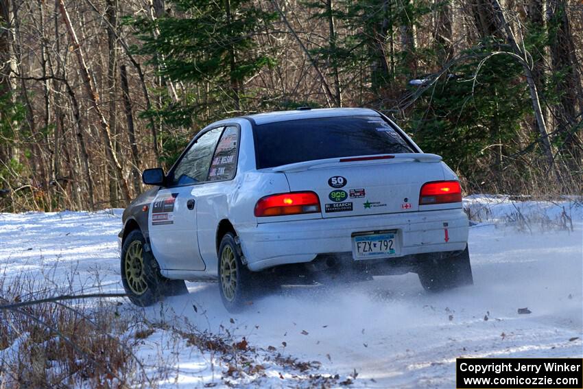 Jack Nelson / Isaac Zink Subaru Impreza on SS1, Nemadji Trail East.