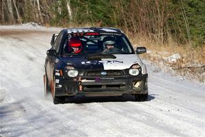 Peter Farrow / Jackson Sedivy Subaru WRX on SS1, Nemadji Trail East.