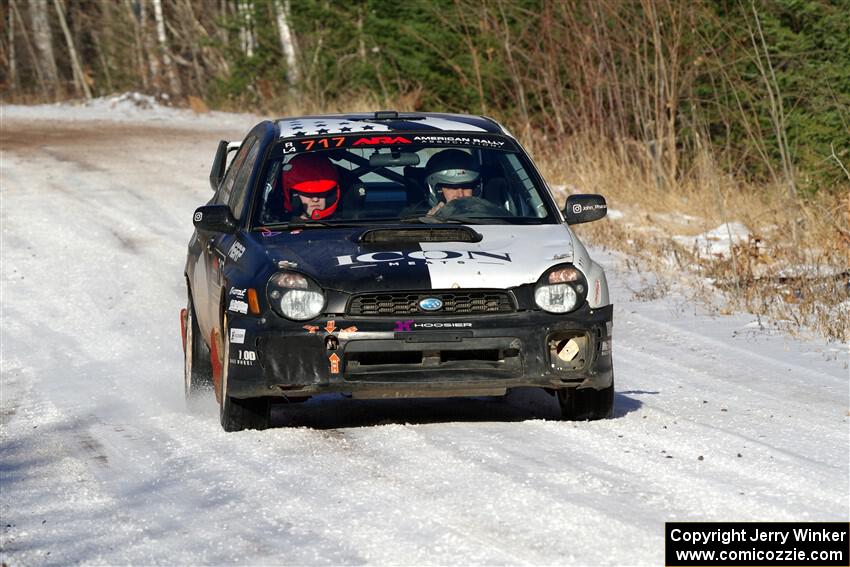 Peter Farrow / Jackson Sedivy Subaru WRX on SS1, Nemadji Trail East.