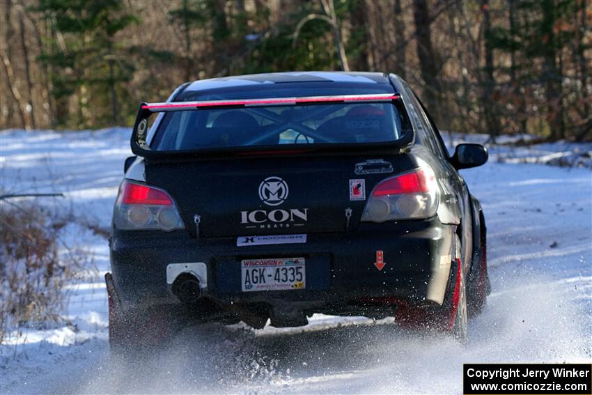 Peter Farrow / Jackson Sedivy Subaru WRX on SS1, Nemadji Trail East.