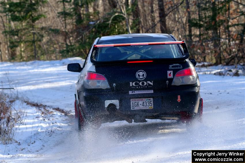 Peter Farrow / Jackson Sedivy Subaru WRX on SS1, Nemadji Trail East.