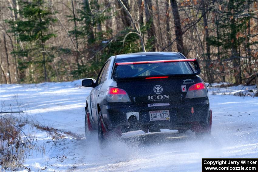 Peter Farrow / Jackson Sedivy Subaru WRX on SS1, Nemadji Trail East.