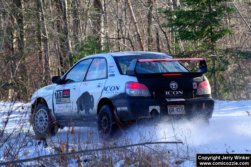 Peter Farrow / Jackson Sedivy Subaru WRX on SS1, Nemadji Trail East.