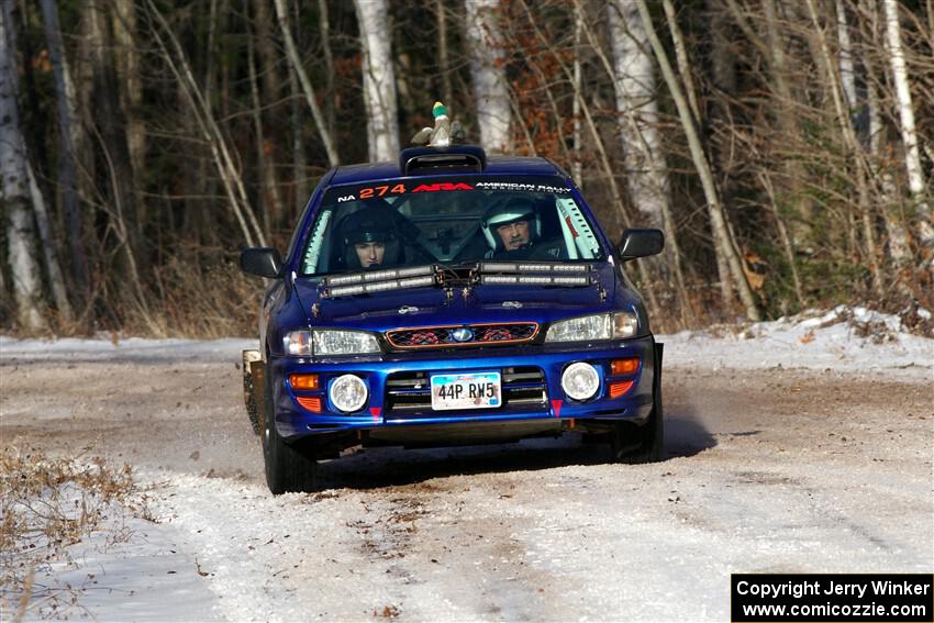 Mark Lietha / Brayden Samis Subaru Impreza 2.5RS on SS1, Nemadji Trail East.