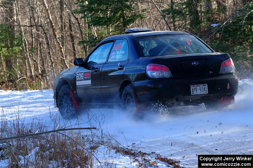 Jonah Becken / Peyton Reece Subaru Impreza 2.5i on SS1, Nemadji Trail East.