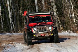 A Jeep Wrangler sweeps SS1, Nemadji Trail East.