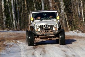 A Jeep Wrangler sweeps SS1, Nemadji Trail East.