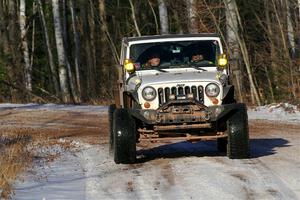 A Jeep Wrangler sweeps SS1, Nemadji Trail East.