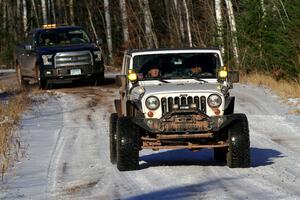 A Jeep Wrangler sweeps SS1, Nemadji Trail East.