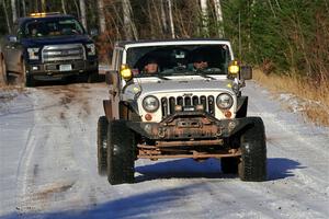 A Jeep Wrangler sweeps SS1, Nemadji Trail East.