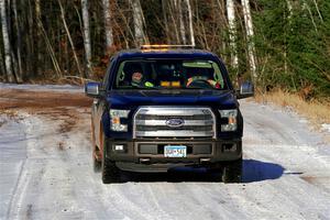 A Ford F-150 sweeps SS1, Nemadji Trail East.