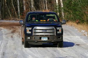 A Ford F-150 sweeps SS1, Nemadji Trail East.