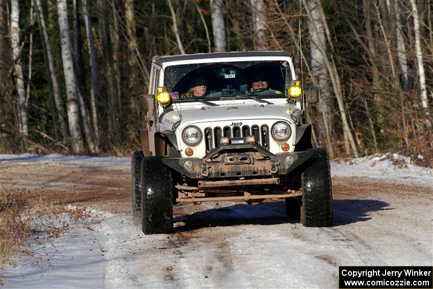 A Jeep Wrangler sweeps SS1, Nemadji Trail East.