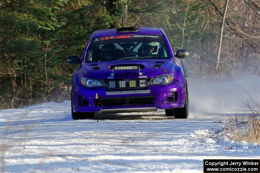 Silas Himes / Aleut Hatfield Subaru WRX STi on SS2, Nemadji Trail West.