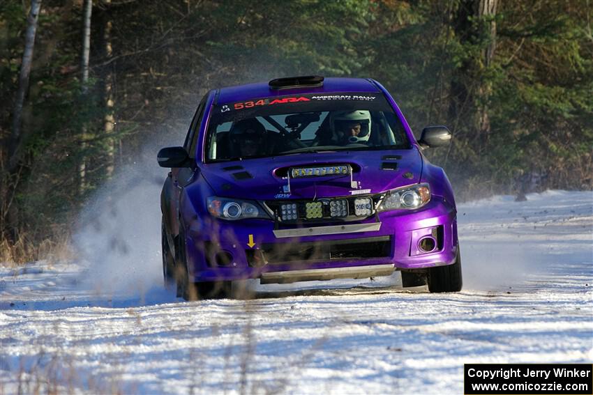 Silas Himes / Aleut Hatfield Subaru WRX STi on SS2, Nemadji Trail West.