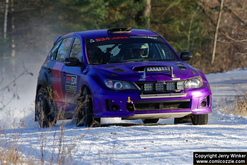 Silas Himes / Aleut Hatfield Subaru WRX STi on SS2, Nemadji Trail West.