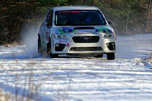 Jamey Randall / Andrew Rausch Subaru WRX on SS2, Nemadji Trail West.