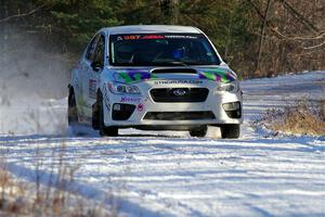 Jamey Randall / Andrew Rausch Subaru WRX on SS2, Nemadji Trail West.