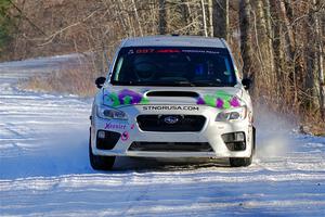 Jamey Randall / Andrew Rausch Subaru WRX on SS2, Nemadji Trail West.