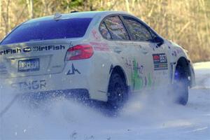 Jamey Randall / Andrew Rausch Subaru WRX on SS2, Nemadji Trail West.