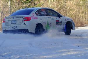 Jamey Randall / Andrew Rausch Subaru WRX on SS2, Nemadji Trail West.